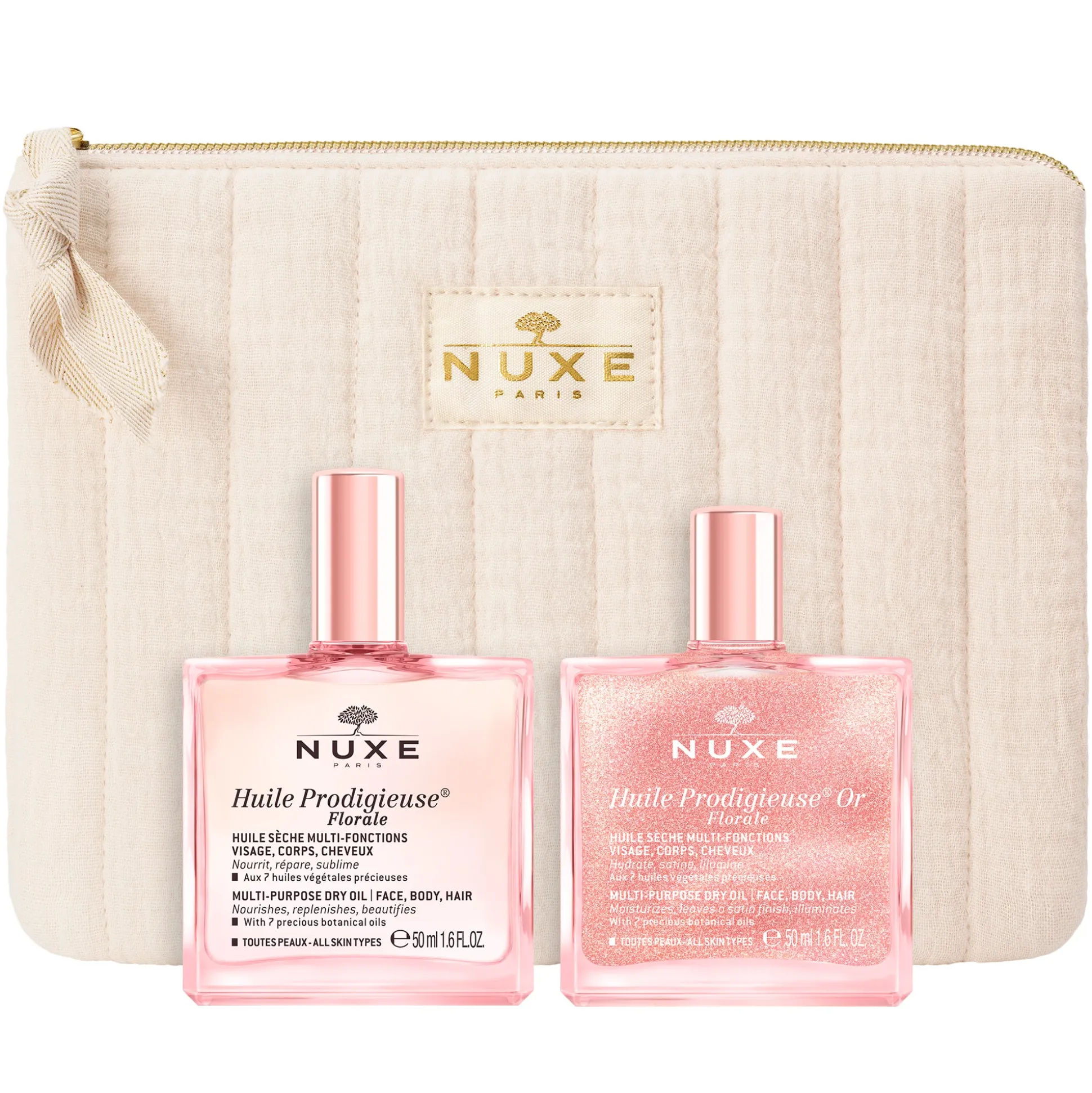 Olio Per Capelli | Olio Per Il Corpo^NUXE Duo Huile Prodigieuse® Florale e Or Florale - Olio secco per viso, corpo e capelli