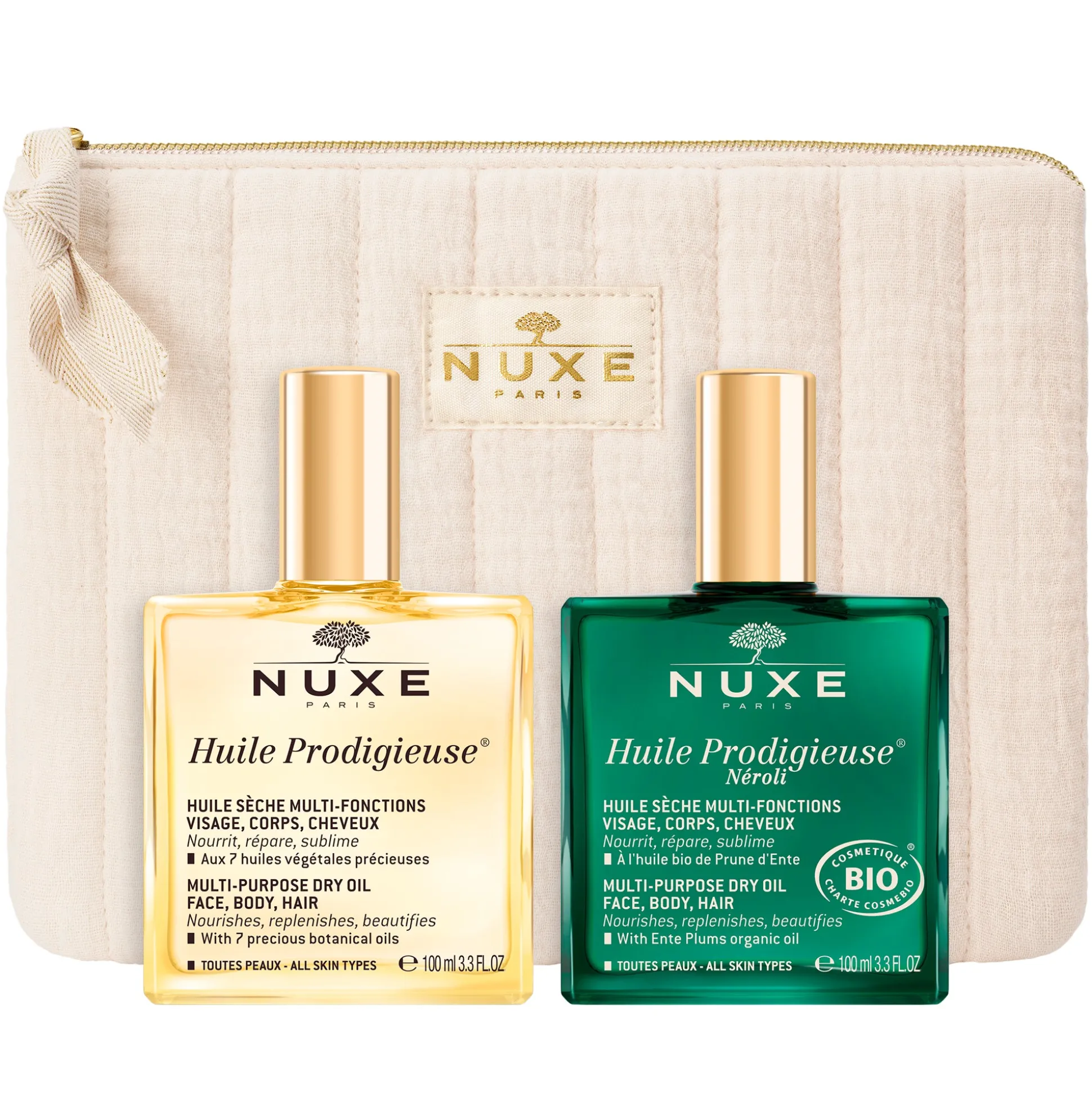 Olio Per Capelli | Olio Per Il Corpo^NUXE Duo Oli Secchi Huile Prodigieuse® Classico & Neroli - Olio secco per viso, corpo e capelli